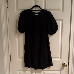 Zara Black Puff Sleeve Dress